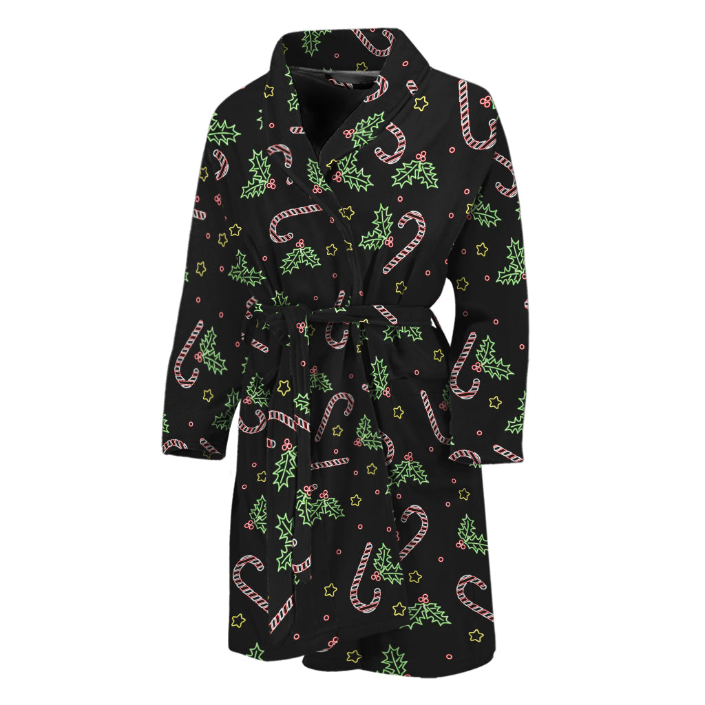 Lights Christmas Pattern Print Men's Bathrobe