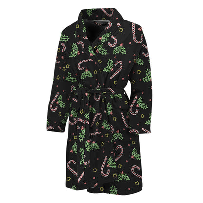 Lights Christmas Pattern Print Men's Bathrobe