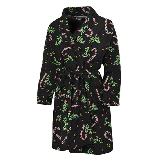 Lights Christmas Pattern Print Men's Bathrobe