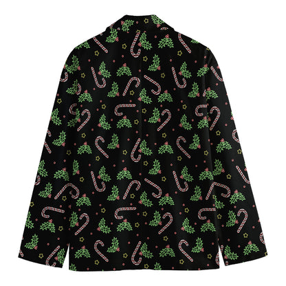 Lights Christmas Pattern Print Men's Cotton Blazer