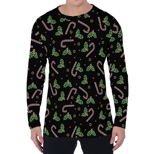 Lights Christmas Pattern Print Men's Long Sleeve T-Shirt