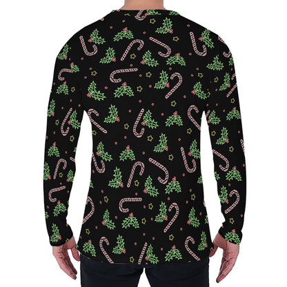 Lights Christmas Pattern Print Men's Long Sleeve T-Shirt