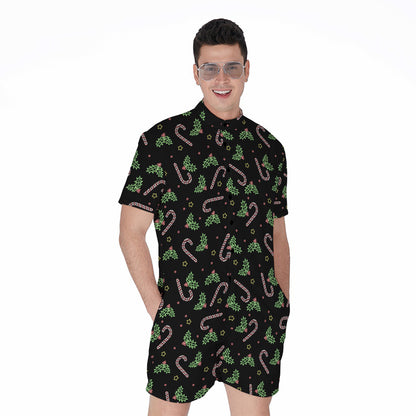 Lights Christmas Pattern Print Men's Rompers