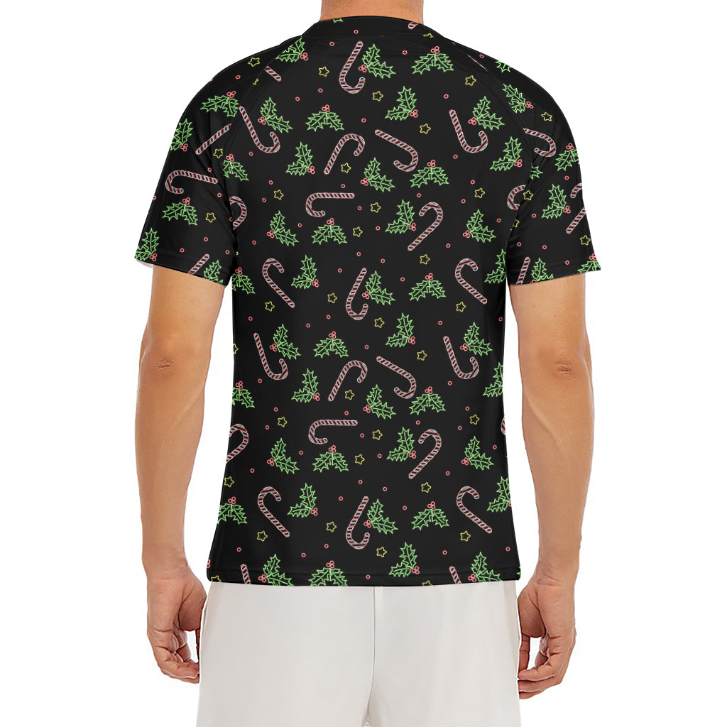 Lights Christmas Pattern Print Men's Short Sleeve Rash Guard