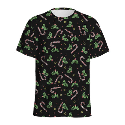 Lights Christmas Pattern Print Men's Sports T-Shirt