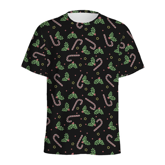 Lights Christmas Pattern Print Men's Sports T-Shirt