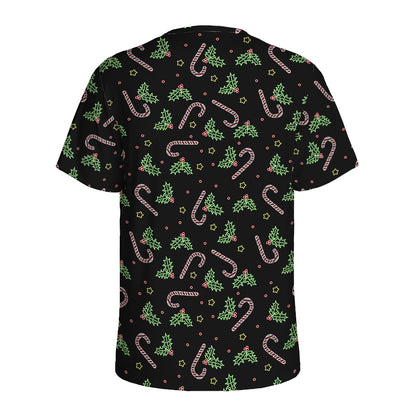 Lights Christmas Pattern Print Men's Sports T-Shirt