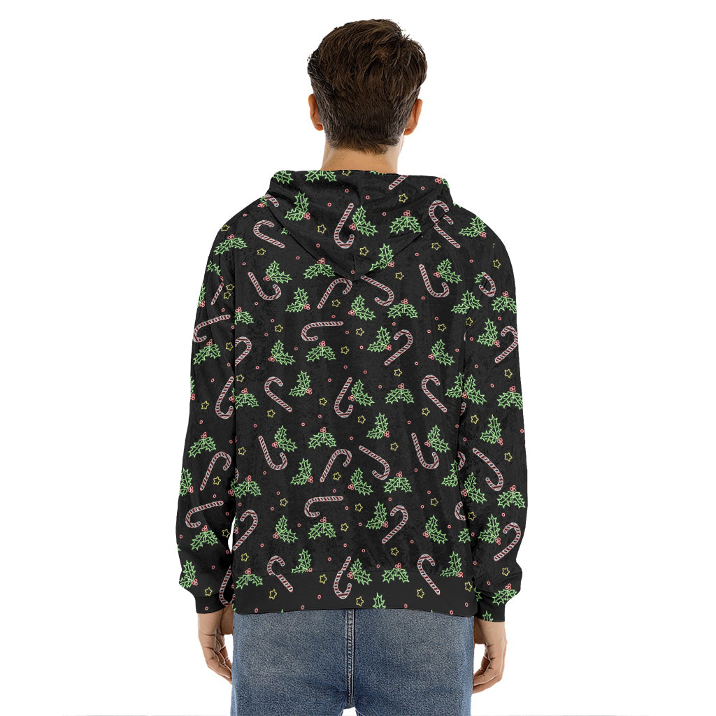Lights Christmas Pattern Print Men's Velvet Pullover Hoodie