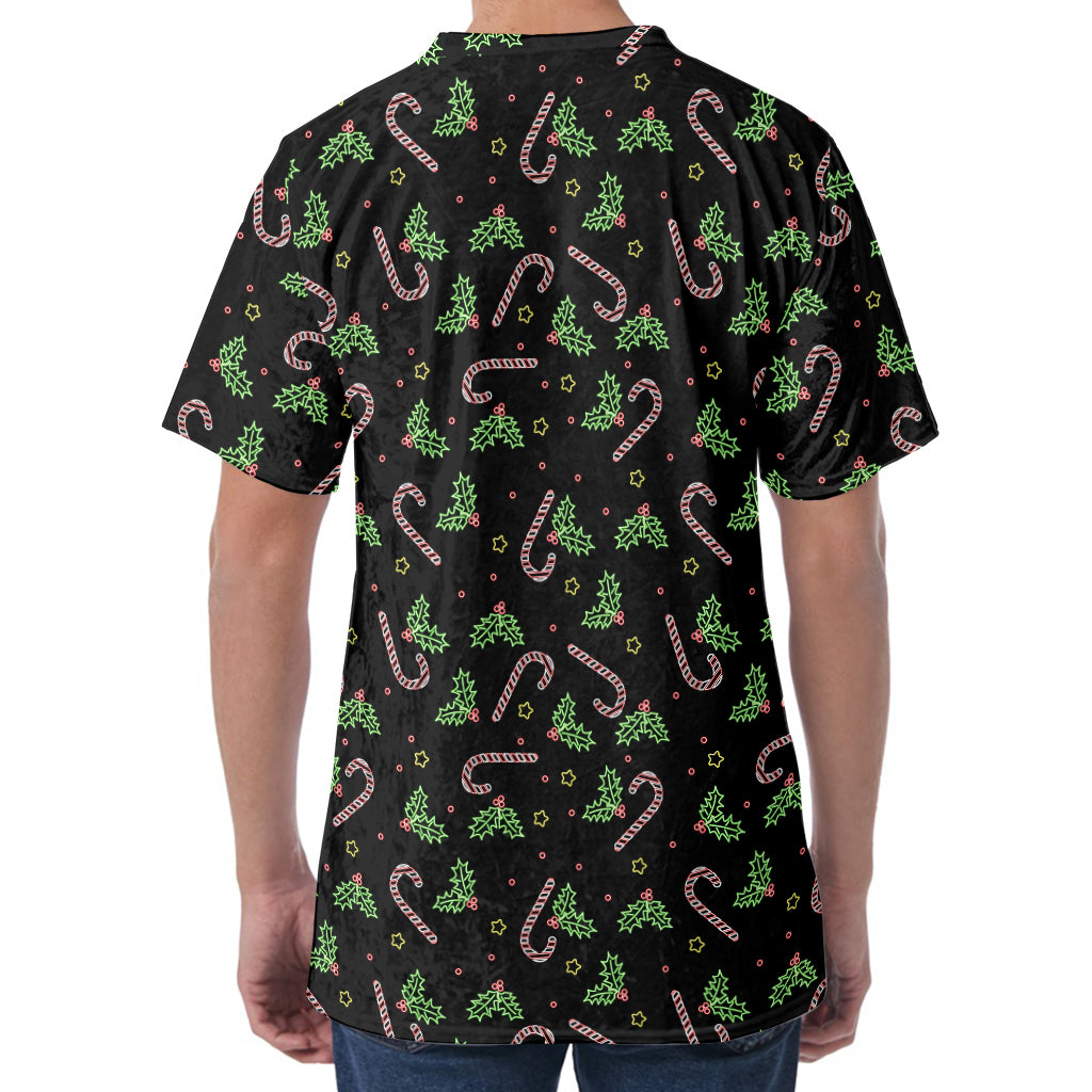 Lights Christmas Pattern Print Men's Velvet T-Shirt