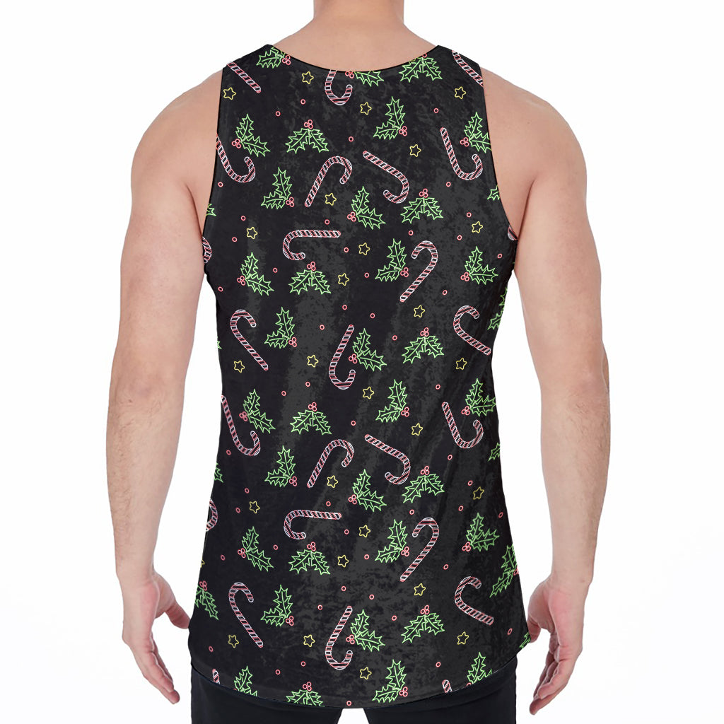 Lights Christmas Pattern Print Men's Velvet Tank Top