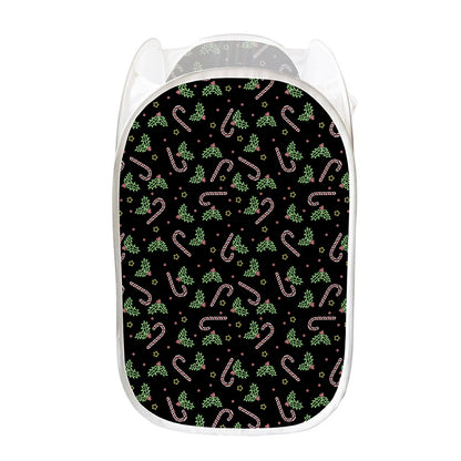 Lights Christmas Pattern Print Mesh Laundry Hamper