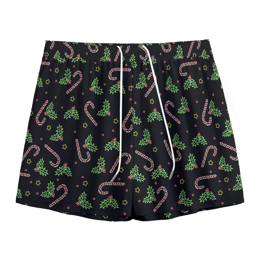 Lights Christmas Pattern Print Mesh Shorts