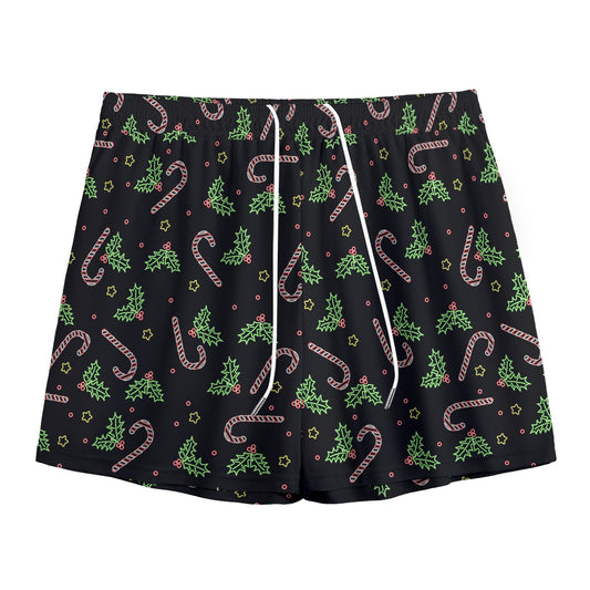 Lights Christmas Pattern Print Mesh Shorts