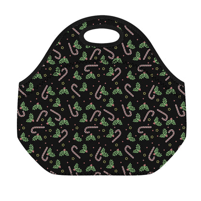 Lights Christmas Pattern Print Neoprene Lunch Bag