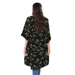 Lights Christmas Pattern Print Open Front Beach Cover Up