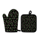 Lights Christmas Pattern Print Oven Mitt And Pot Holder Set