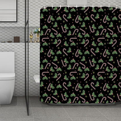 Lights Christmas Pattern Print Polyester Shower Curtain