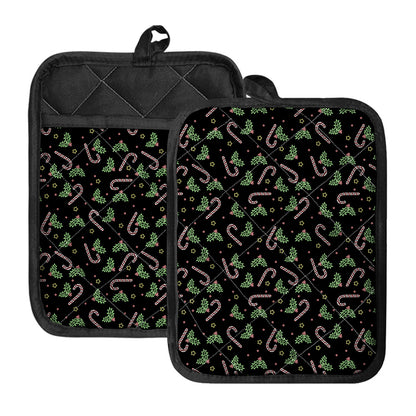 Lights Christmas Pattern Print Pot Holders With Pocket