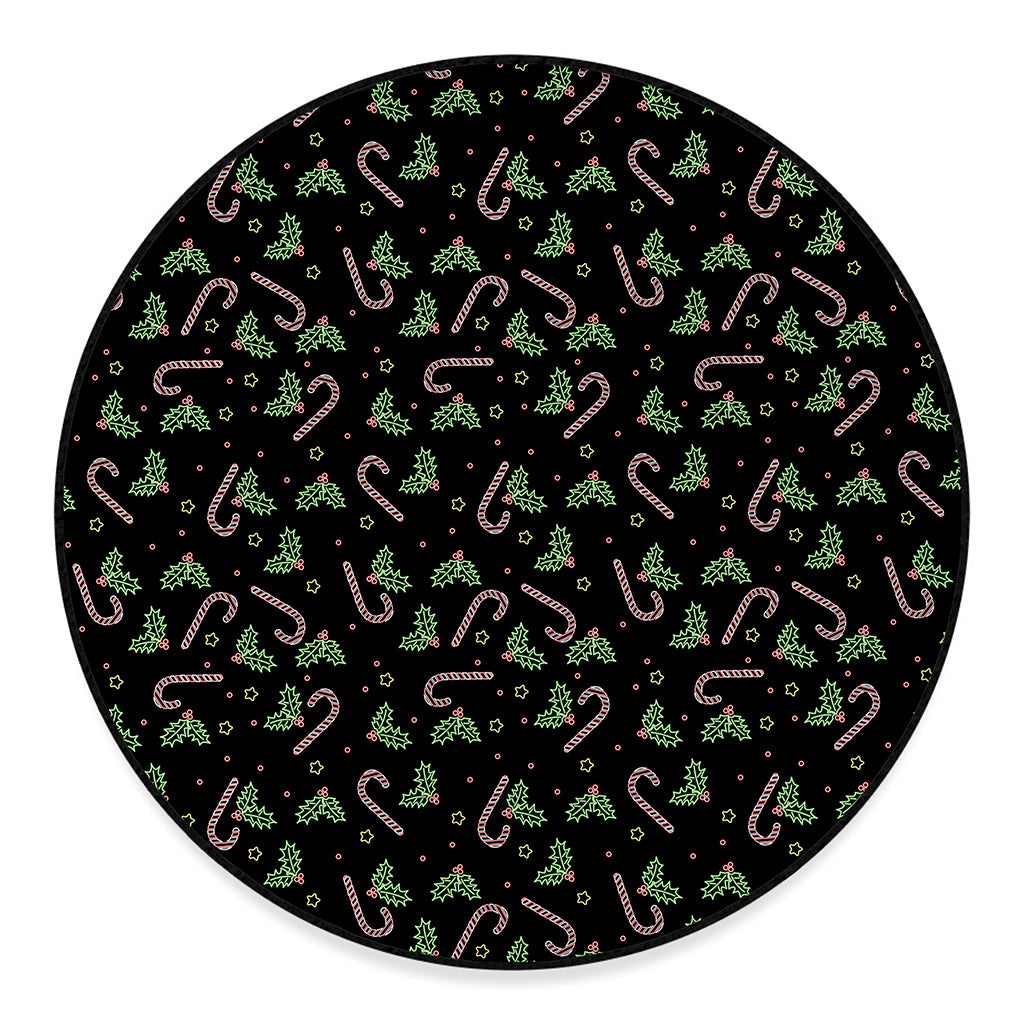 Lights Christmas Pattern Print Round Floor Mat
