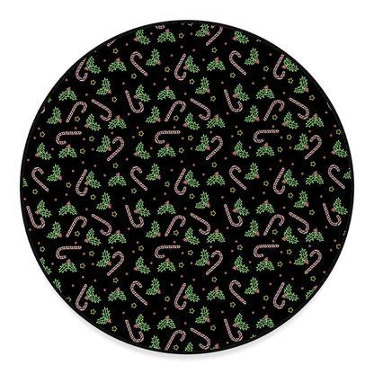 Lights Christmas Pattern Print Round Floor Mat