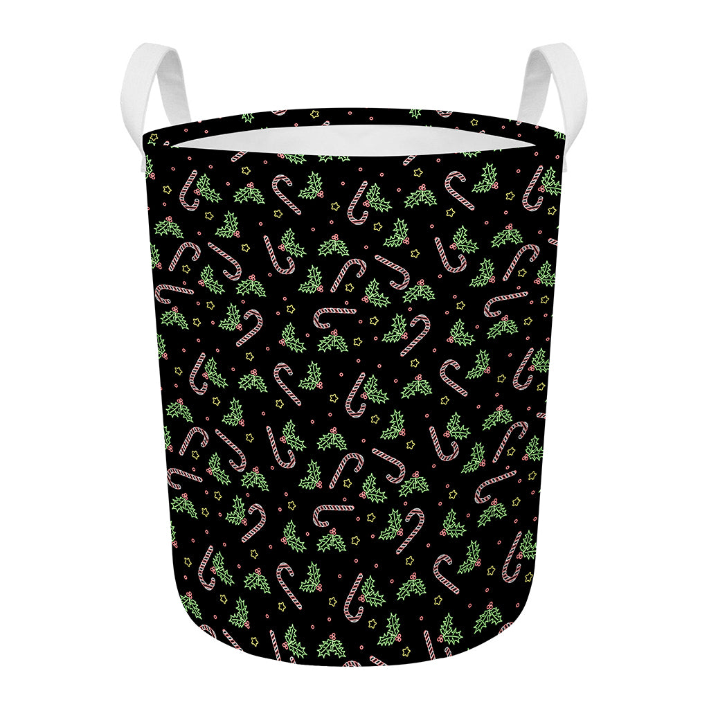 Lights Christmas Pattern Print Round Laundry Basket