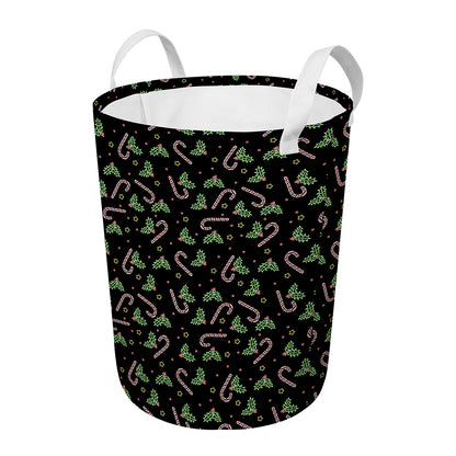 Lights Christmas Pattern Print Round Laundry Basket
