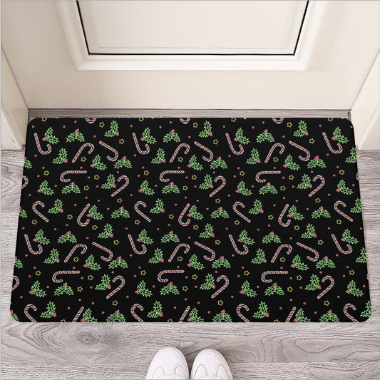 Lights Christmas Pattern Print Rubber Doormat