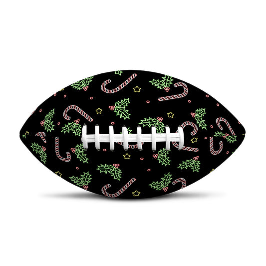 Lights Christmas Pattern Print Rugby Ball