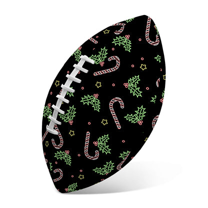 Lights Christmas Pattern Print Rugby Ball
