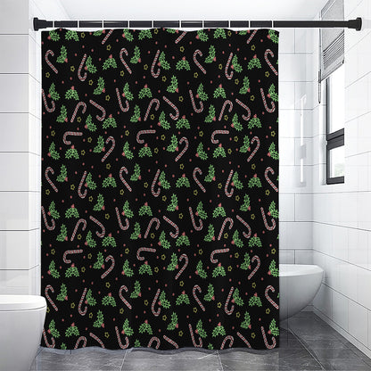 Lights Christmas Pattern Print Shower Curtain