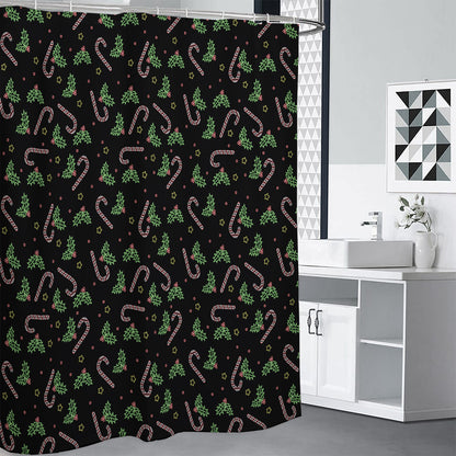 Lights Christmas Pattern Print Shower Curtain