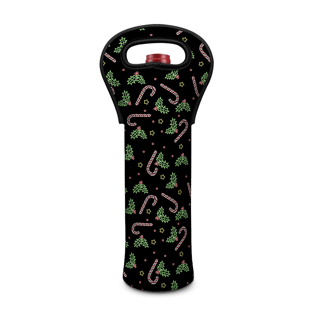 Lights Christmas Pattern Print Single Neoprene Wine Tote
