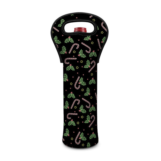 Lights Christmas Pattern Print Single Neoprene Wine Tote