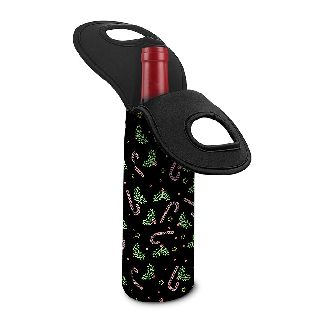 Lights Christmas Pattern Print Single Neoprene Wine Tote