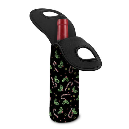 Lights Christmas Pattern Print Single Neoprene Wine Tote