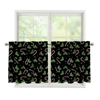 Lights Christmas Pattern Print Tier Curtains
