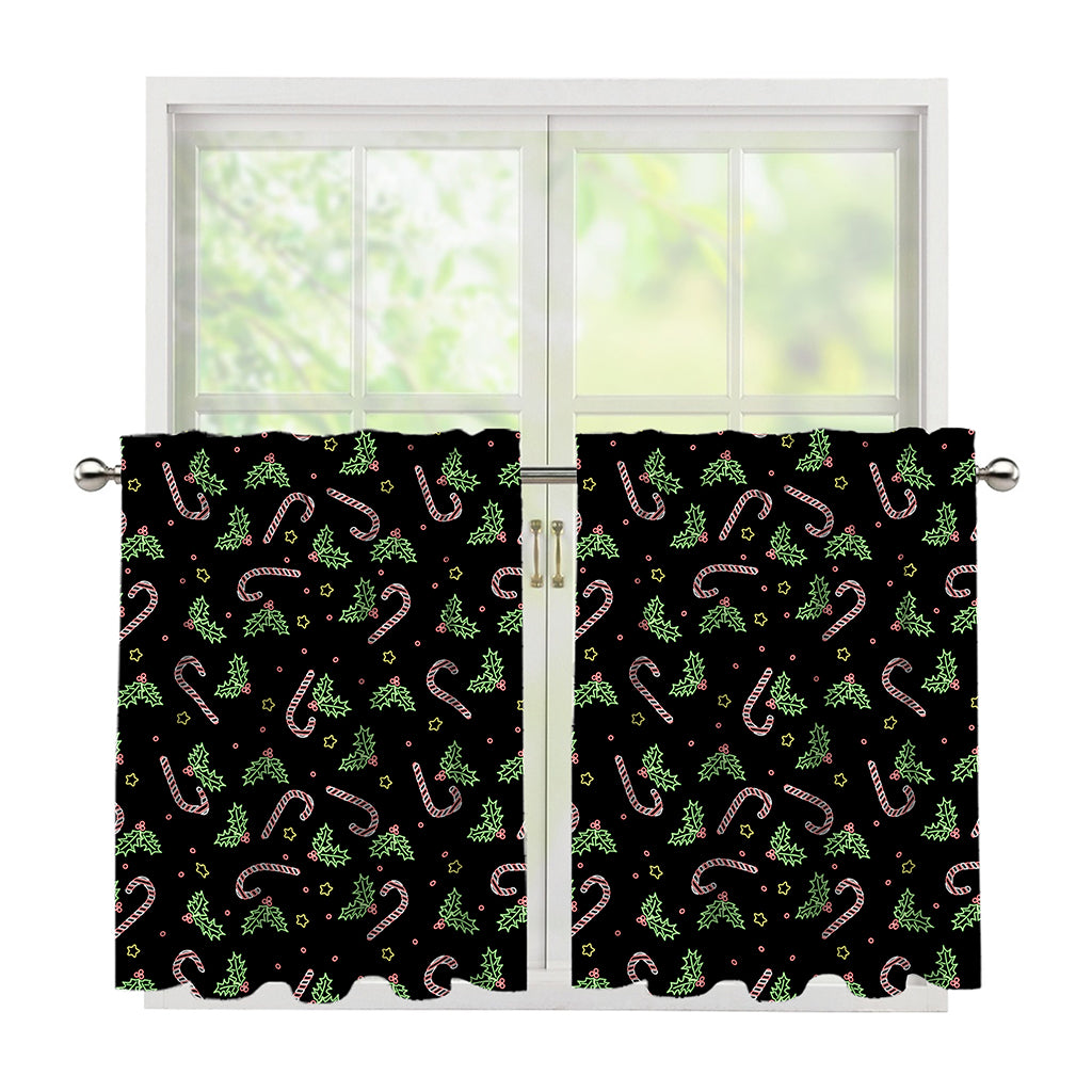 Lights Christmas Pattern Print Tier Curtains