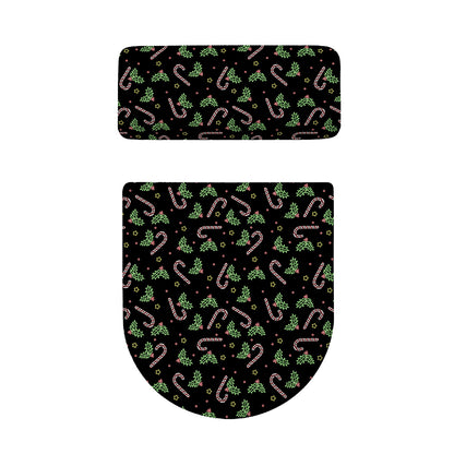 Lights Christmas Pattern Print Toilet Lid And Tank Cover Set