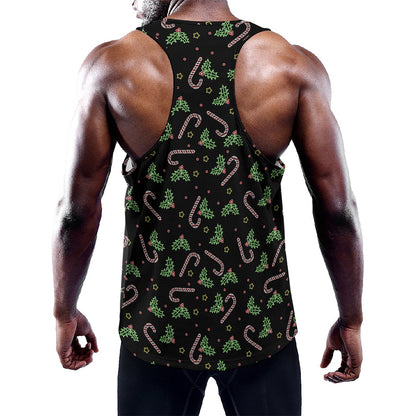 Lights Christmas Pattern Print Training Tank Top