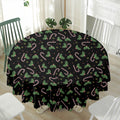 Lights Christmas Pattern Print Waterproof Round Tablecloth