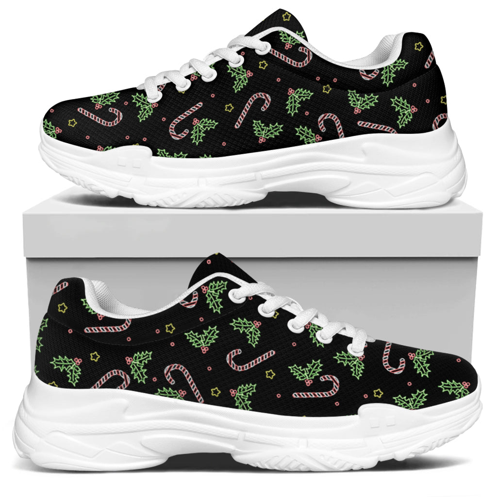 Lights Christmas Pattern Print White Chunky Shoes