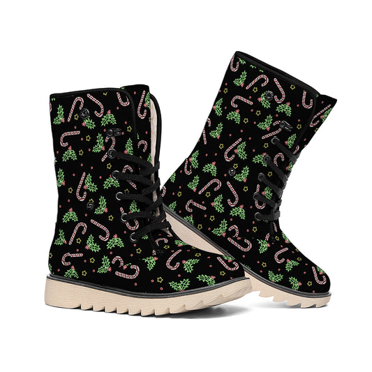 Lights Christmas Pattern Print Winter Boots