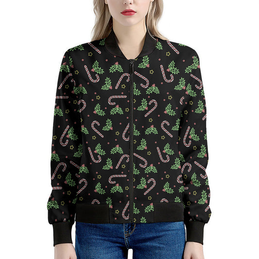 Lights Christmas Pattern Print Women's Bomber Jacket