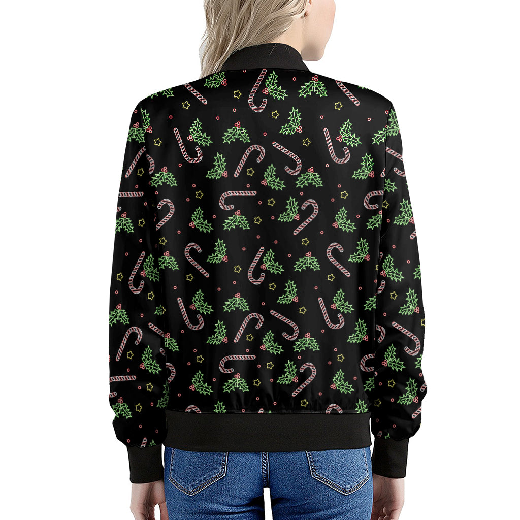 Lights Christmas Pattern Print Women's Bomber Jacket