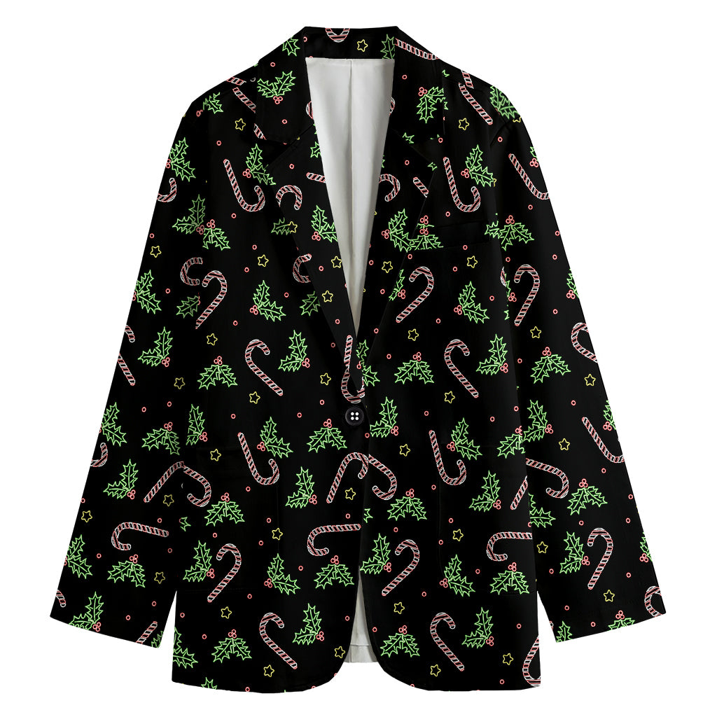 Lights Christmas Pattern Print Women's Cotton Blazer