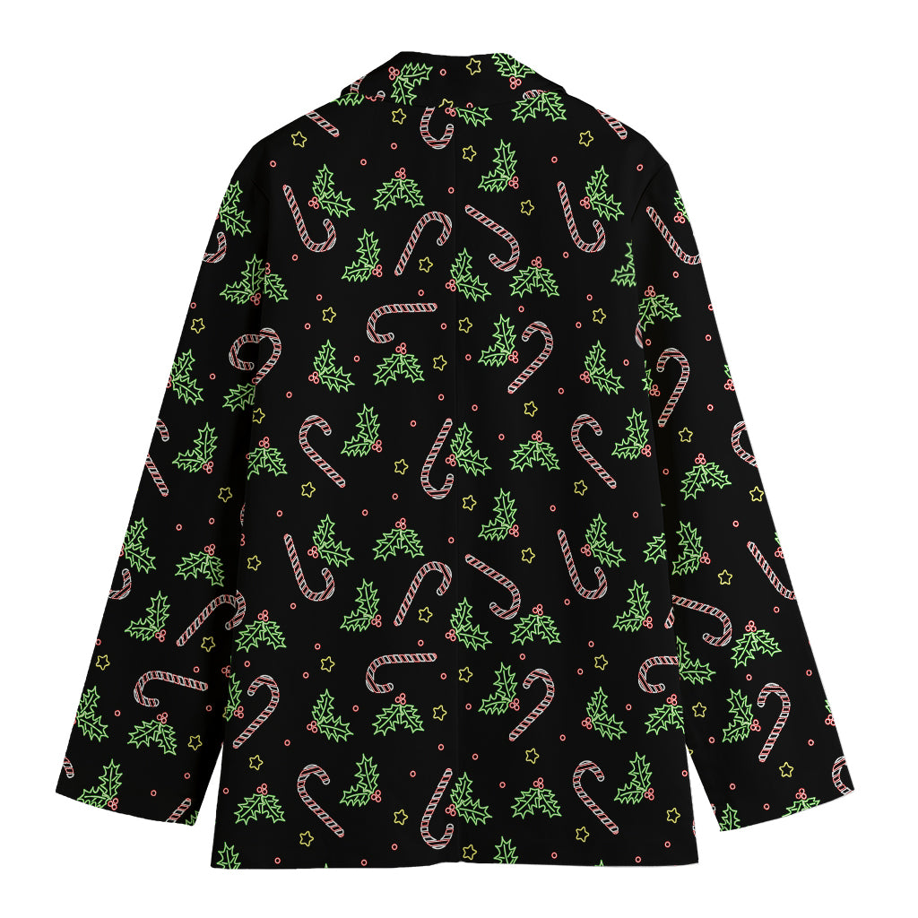 Lights Christmas Pattern Print Women's Cotton Blazer