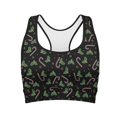 Lights Christmas Pattern Print Women's Sports Bra