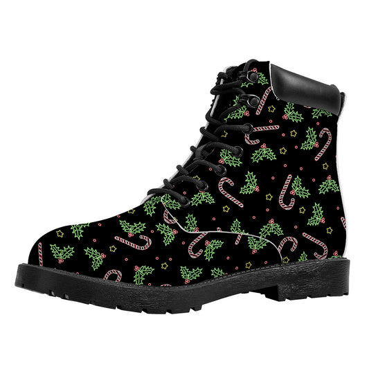 Lights Christmas Pattern Print Work Boots