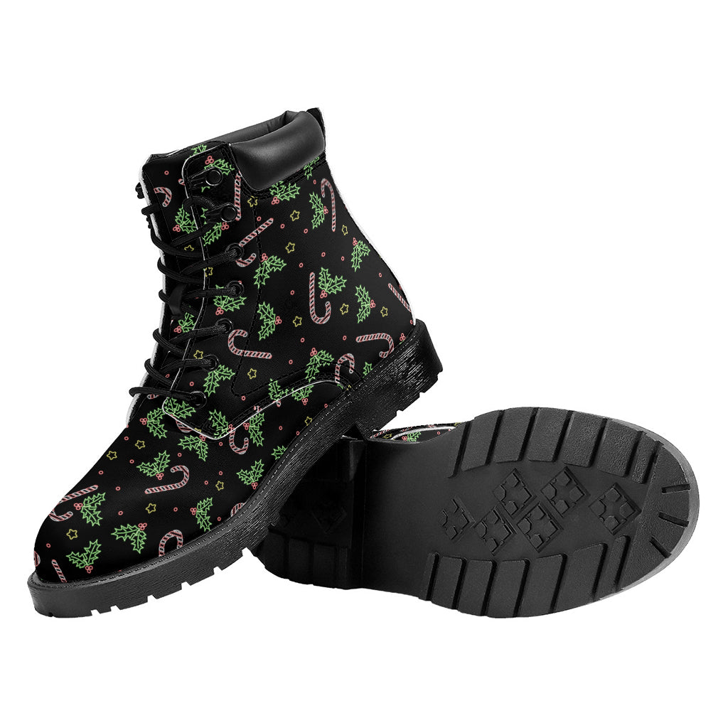 Lights Christmas Pattern Print Work Boots