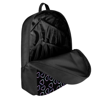Lights Heart Pattern Print 17 Inch Backpack